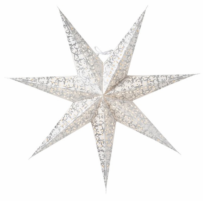 Świąteczna gwiazda papierowa Ludwig srebrna 60cm